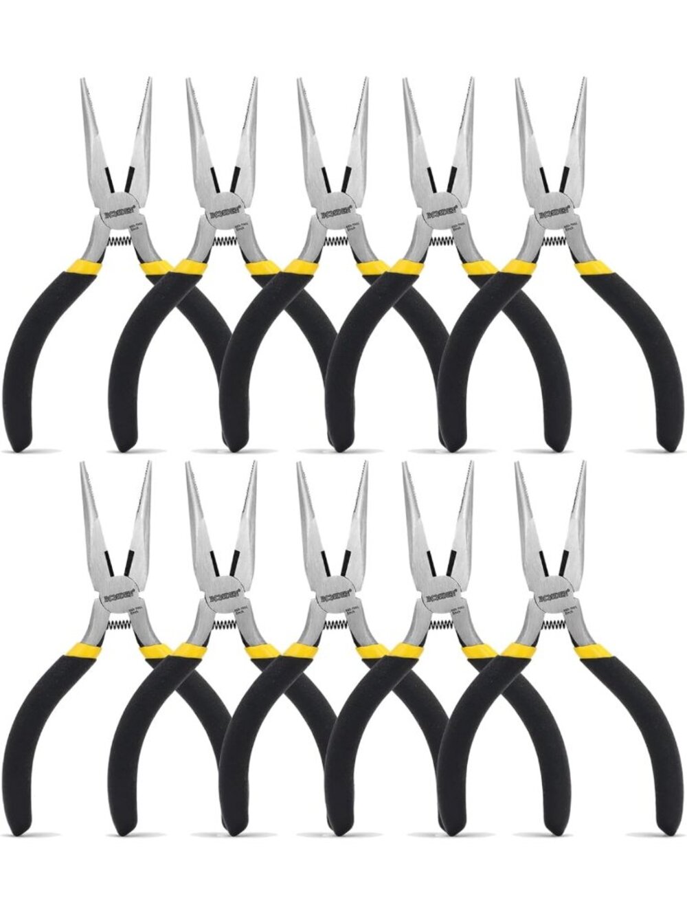 5" Mini Needle Nose Pliers Set - 10 Pack with Wire Cutters for Jewelry & Crafts